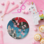 日本東京ヴィンテージ日本の旅行ポスター ペーパープレート (パーティー)