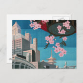 日本東京ヴィンテージ日本の旅行ポスター ポストカード (正面/裏面)