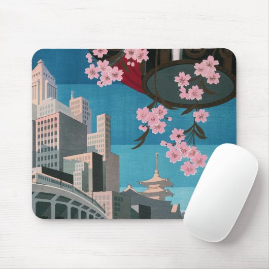 日本東京ヴィンテージ日本の旅行ポスター マウスパッド (マウス)