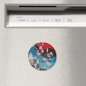 日本東京ヴィンテージ日本の旅行ポスター マグネット (インサイチュ (食洗機))