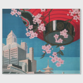 日本東京ヴィンテージ日本の旅行ポスター ラッピングペーパー (フラット)