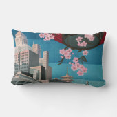 日本東京ヴィンテージ日本の旅行ポスター ランバークッション (裏面)