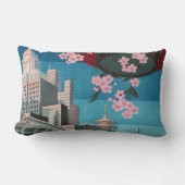 日本東京ヴィンテージ日本の旅行ポスター ランバークッション (正面)