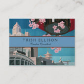 日本東京ヴィンテージ日本の旅行ポスター 名刺 (正面)