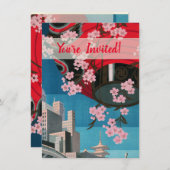 日本東京ヴィンテージ日本の旅行ポスター 招待状 (正面/裏面)