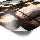 日本松の木を通る富士山ヴィンテージ フォトプリント (角)