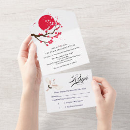 日本桜の結婚式  オールインワン招待状