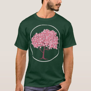 日本桜ピンクフラワーブロッサムかわいらしさくらんぼブロ Tシャツ