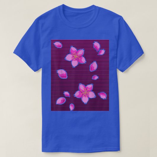 日本桜フラワーブロッサム80s気化波さくらんぼB Tシャツ (デザイン正面)