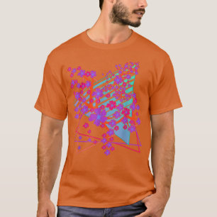 日本桜フラワーVAPORWAVE 80sレトロアートさくらんぼ Tシャツ