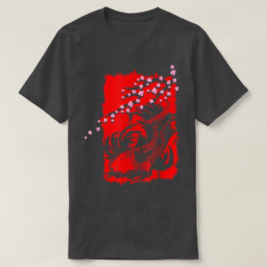 日本桜魚さくらんぼ花の木日本の芸術 Tシャツ (デザイン正面)