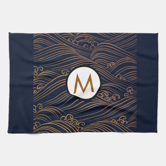 日本様式のアクセントのパーソナライズなふきん キッチンタオル (横)