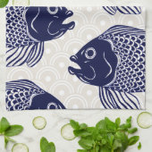 日本様式の魚は先頭に立ちましたり及び振ります キッチンタオル (折り畳み)