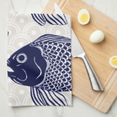 日本様式の魚は先頭に立ちましたり及び振ります キッチンタオル (四つ折り)