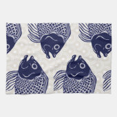 日本様式の魚は先頭に立ちましたり及び振ります キッチンタオル (横)