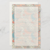 日本様式パターン。 実例 便箋 (正面/裏面)