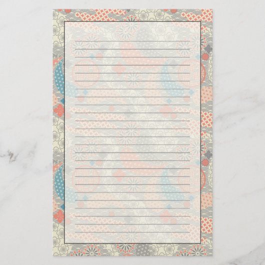 日本様式パターン。 実例 便箋 (正面)