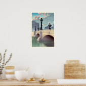 日本橋，日本橋，河瀬蓮井，ウッドカット ポスター (キッチン)