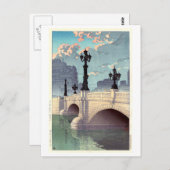 日本橋，日本橋，河瀬蓮井，ウッドカット ポストカード (正面/裏面)