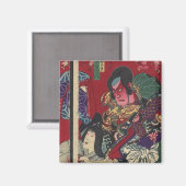 日本武士と戦う浪人武士道刀 マグネット (正面/裏面)