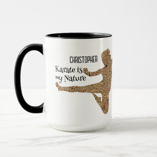 日本武術アーツパーソナライズされたー空手シルエット マグカップ (左)