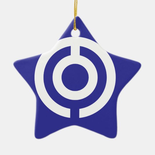 日本沖縄の旗 セラミックオーナメント (正面)