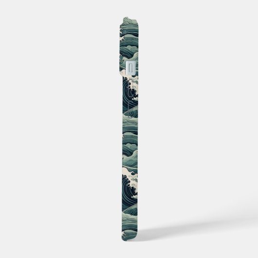 日本波動プリントモノグラム iPhone 15ケース (左側面)