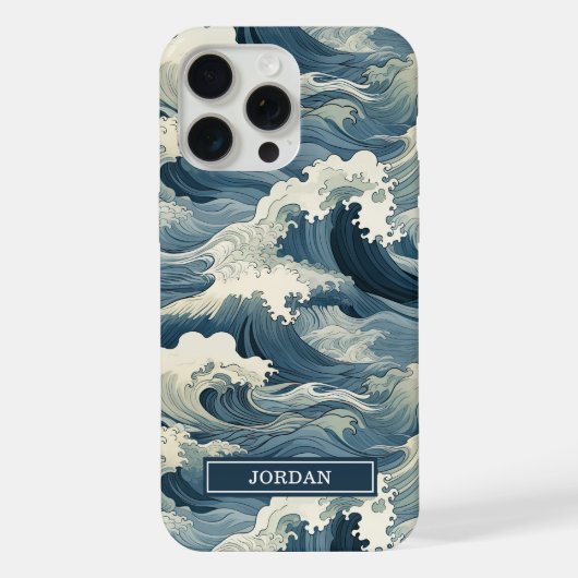 日本波紋パターン モノグラム iPhoneケース (裏面)