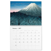 日本浮世絵芸術における富士山の十二の景色 カレンダー (2月 2027)