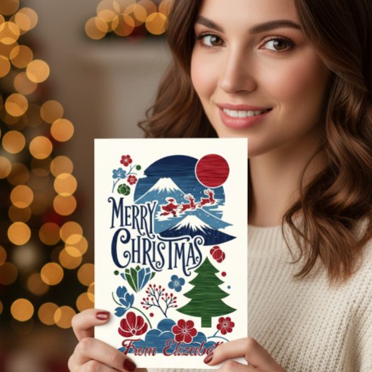 日本浮世絵風クリスマス シーズンカード