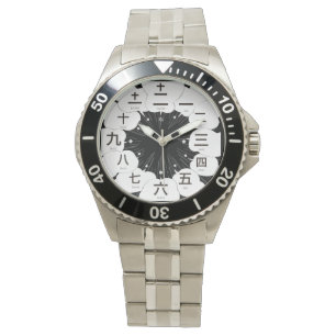 日本漢字マンガスタイル[ブラック顔] 腕時計