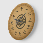 日本漢字時計顔ミニマルデザイン ラージ壁時計 (傾斜)