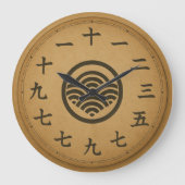 日本漢字時計顔ミニマルデザイン ラージ壁時計 (正面)