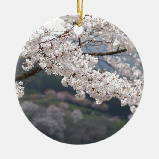 日本熊本の桜 セラミックオーナメント (正面)