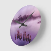 日本熊本浮島霧湖モーニング ラウンド壁時計 (傾斜)