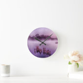 日本熊本浮島霧湖モーニング ラウンド壁時計 (ホーム)