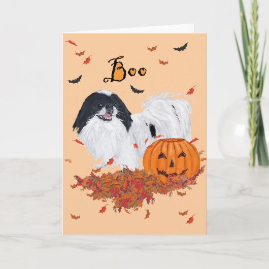 日本狆のハロウィン カード (正面)