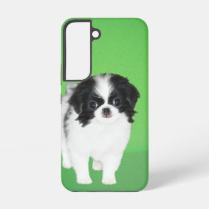 日本狆の子犬の絵 - オリジナル犬アート SAMSUNG GALAXY S22ケース