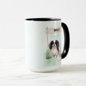 日本狆の水彩画カスタマイズ犬 マグカップ (正面右)