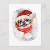 日本狆クリスマスギフト 犬好き シーズンポストカード (正面)