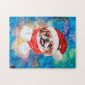 日本狆犬のクリスマス ジグソーパズル (横)