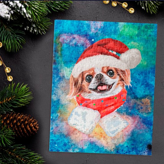 日本狆犬のクリスマス ジグソーパズル