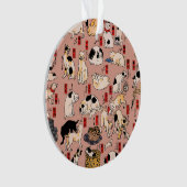 日本猫浮世絵おもしろい子猫 オーナメント (正面)