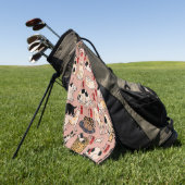 日本猫浮世絵おもしろい子猫 ゴルフタオル (グリーン)