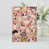 日本猫浮世絵おもしろい子猫 サンキューカード (スタンド正面)