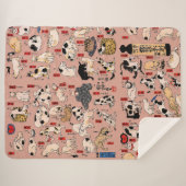 日本猫浮世絵おもしろい子猫 シェルパブランケット (正面(横))