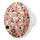 日本猫浮世絵おもしろい子猫 セラミックノブ (右)