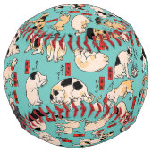 日本猫浮世絵おもしろい子猫 ソフトボール (裏面)