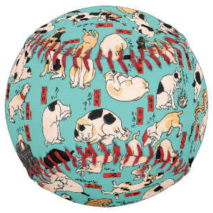 日本猫浮世絵おもしろい子猫 ソフトボール