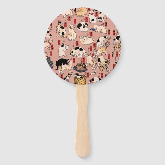 日本猫浮世絵おもしろい子猫 ハンドファン (裏面)